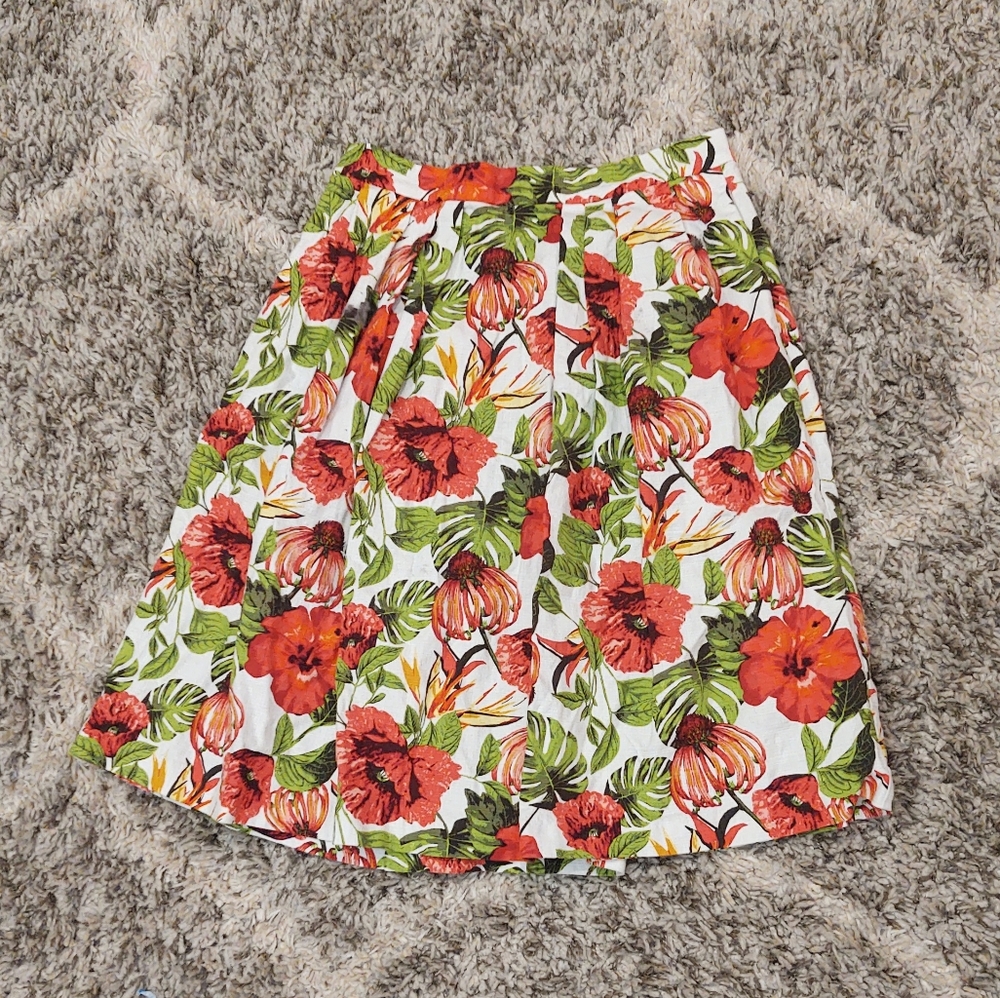 Eva Mendes for New York & Company Floral Pleated Skirt